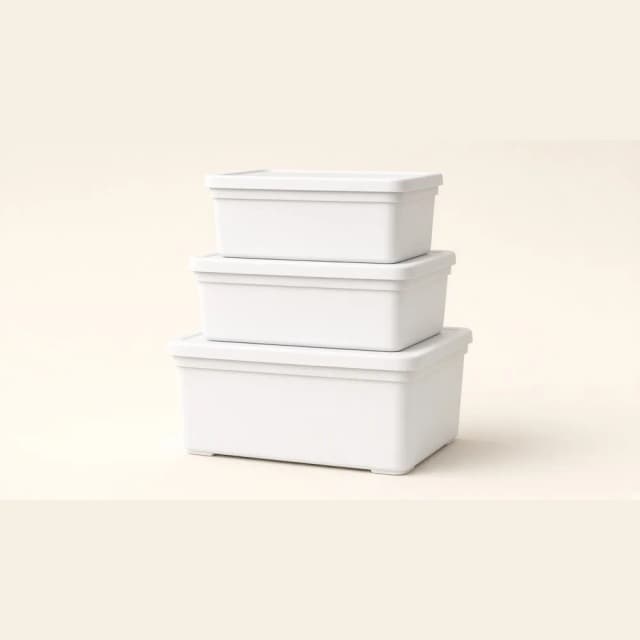 Lot de 3 boîtes de rangement plastique