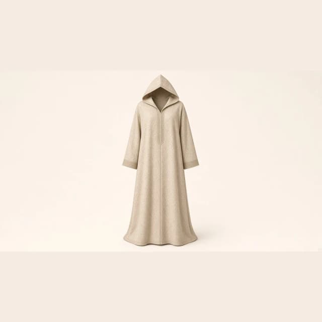 Djellaba femme jacquard à capuche