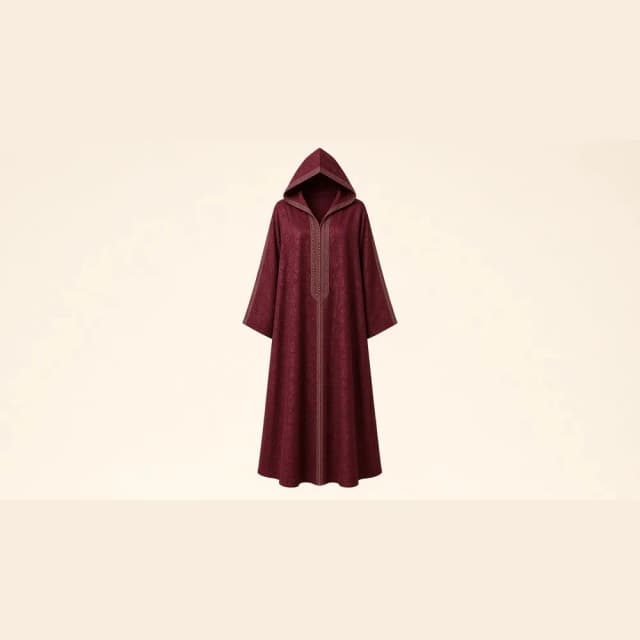 Djellaba femme jacquard à capuche – vue 2