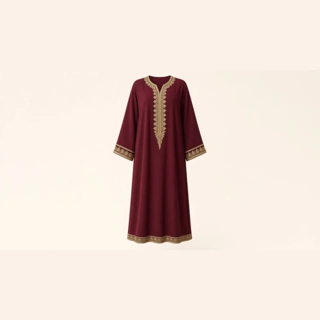 Djellaba femme crêpe brodée – vue 2